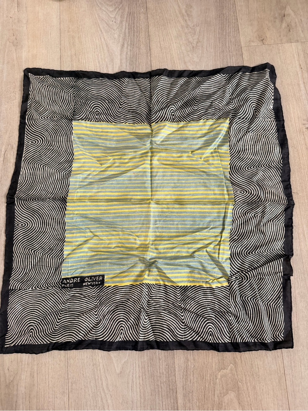 RARE ANDRE OLIVER VINTAGE pure silk scarf